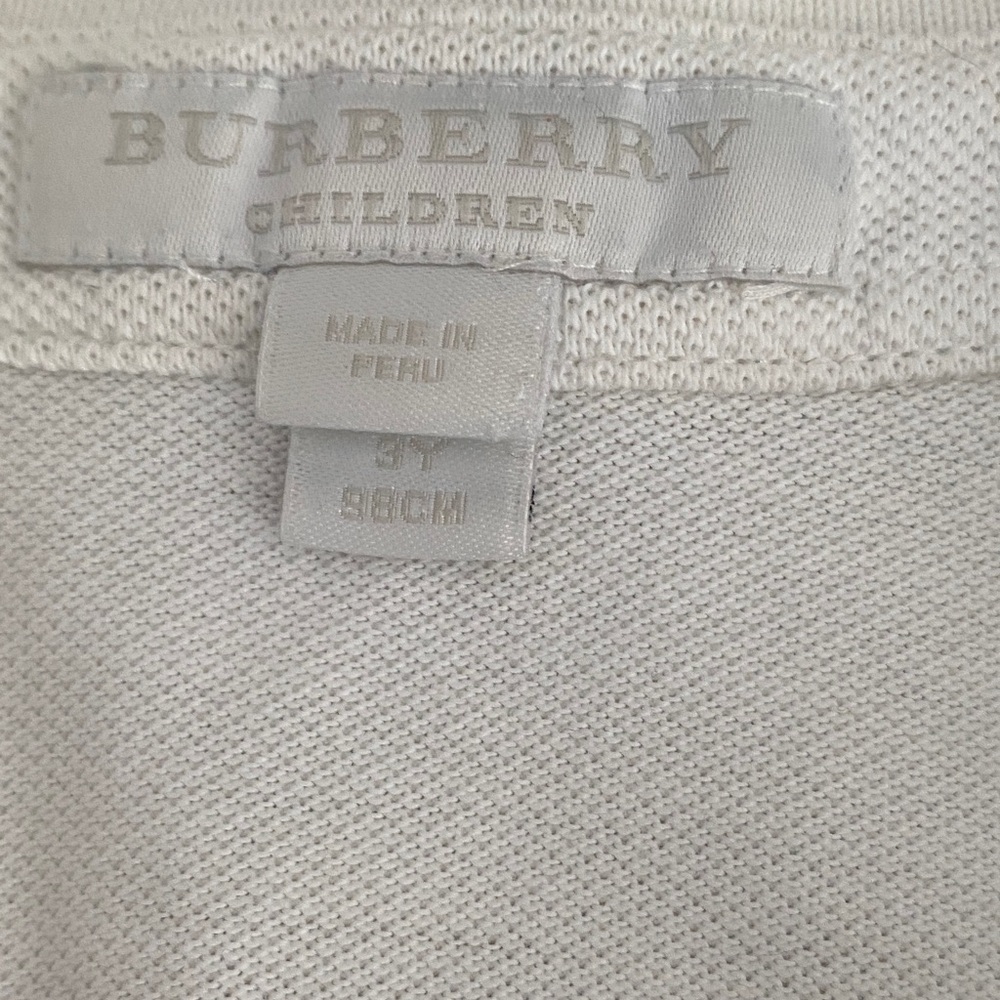 Burberry White Polo Shirt with Check Collar